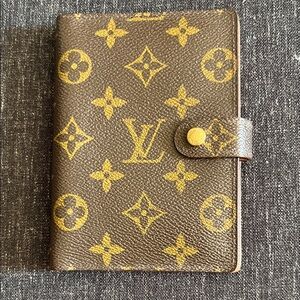 Louis Vuitton Monogram Canvas Notebook Cover in Brown and Gold